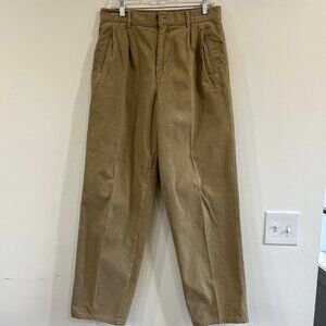 Vintage Calvin Klein Chino 80's Era Khaki Pleated Pants Size 31 Made in USA Wide
